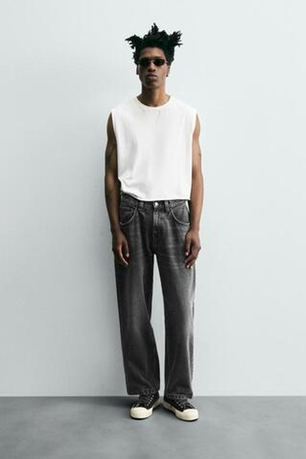 ZARA ДЖИНСЫ BAGGY FIT, УГОЛЬНЫЙ