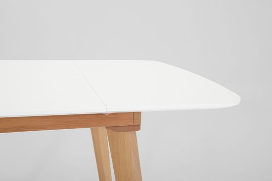 Стол Крит-ОМ (бук/нога б/т светлый бук/столешница белая эмаль)