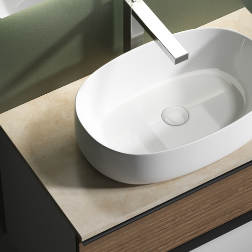 Sancos Столешница для ванной комнаты 800х460 с отверстием под смеситель, цвет kreman, артикул TT80A2X