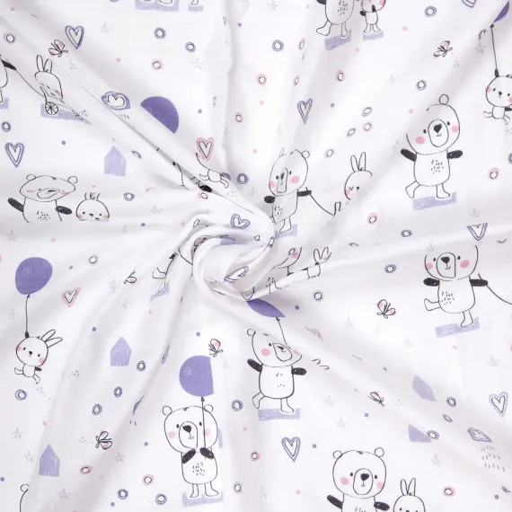 Муслиновая пеленка Daisy 130х130см Мишка с шариком
