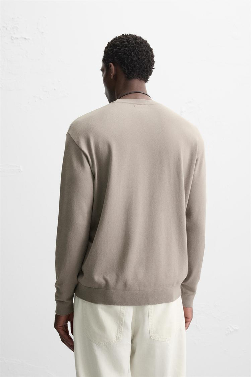 ZARA СВИТЕР ИЗ ВИСКОЗЫ С РЕЛЬЕФНЫМ УЗОРОМ, СЕРО-КОРИЧНЕВЫЙ