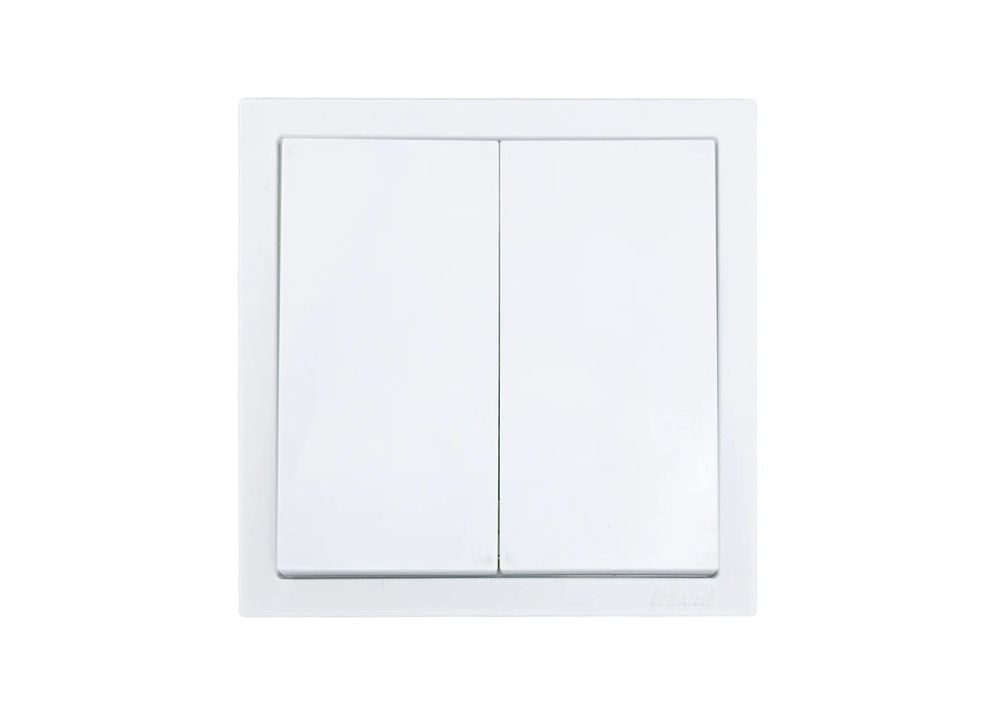 Выключатель 2-кл LEZARD ZIMA белый безвинтовой зажим/клемма