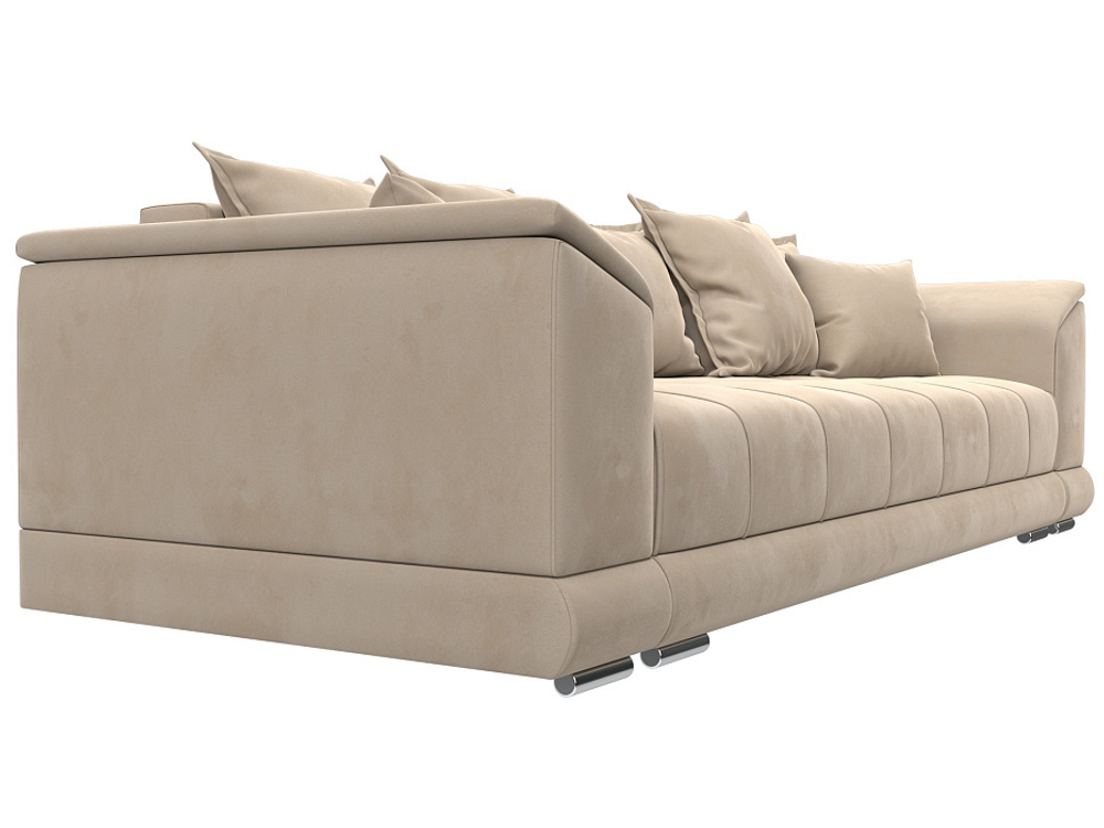 Диван прямой НордСтар НПБ, SEVEN 729 бежевый, Велюр, 129449