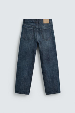 ZARA ДЖИНСЫ RELAXED SELVEDGE ДЛИНОЙ ДО ЩИКОЛОТКИ, МОРСКОЙ СИНИЙ