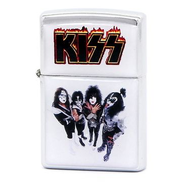 Зажигалка KISS группа на белом фоне (220)