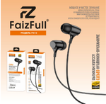 Гарнитура FaizFull FN10, вакуумные, разъем Jack, кабель 1.2 м Black