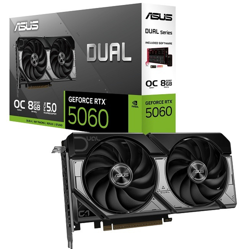 Видеокарта ASUS GeForce RTX 5060 DUAL OC 8GB (DUAL-RTX5060-O8G), (90YV0N12-M0NA00)