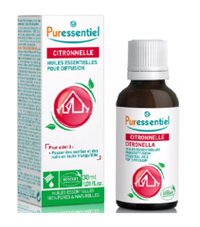 PURESSENTIEL Комплекс эфирных масел Цитронелла + 3 эфирных масла Puressentiel Diffuse Citronnelle + 3 huiles essentielles 30 мл