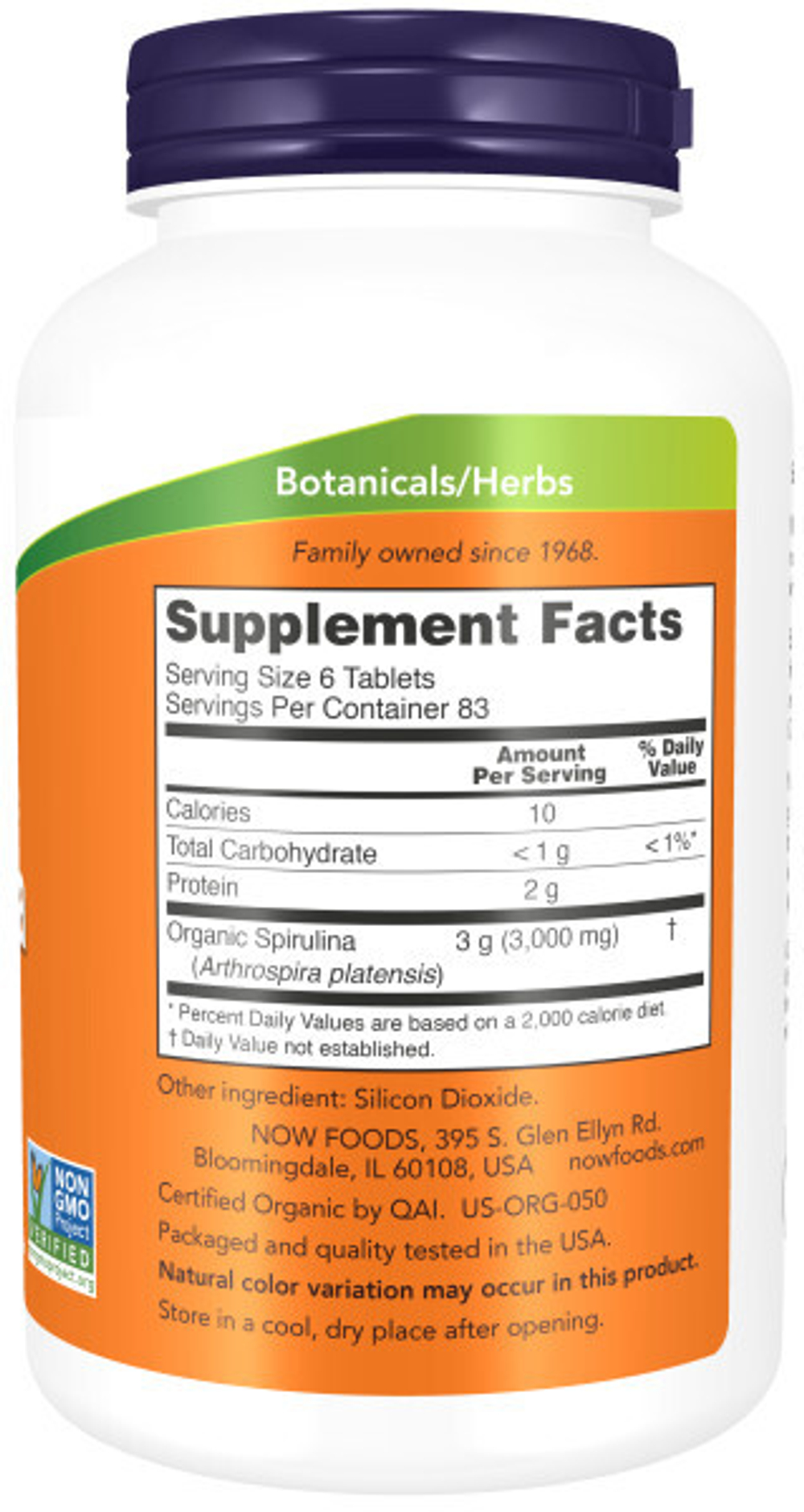 Spirulina 500 mg 500 tabs