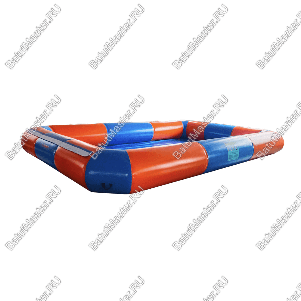 Бассейн для водной горки 6*4*0,65 м с липучкой для горки