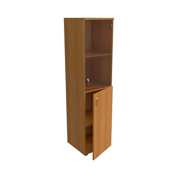 Шкаф узкий низкий стекло бронза ЛФ229 400х406х1610, вишня