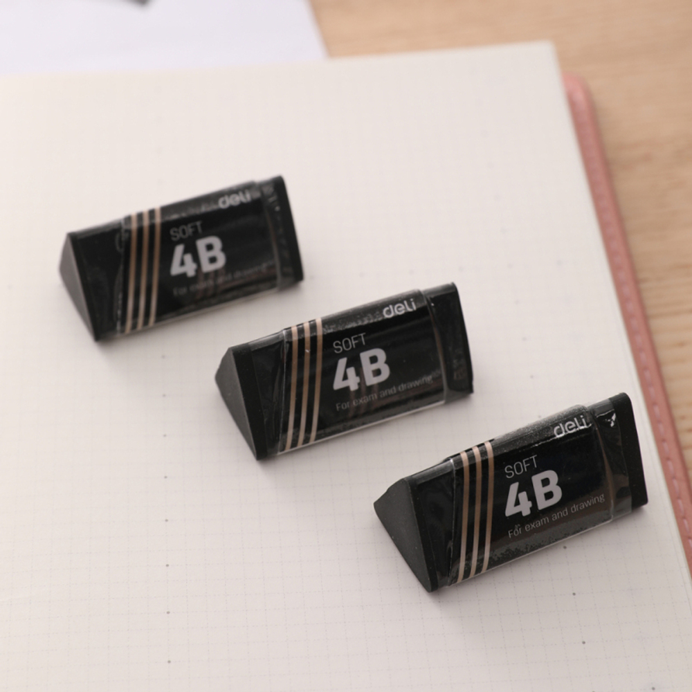 Ластик DELI "Scribe Infinite" треугольный, черный (40х19х19 мм)