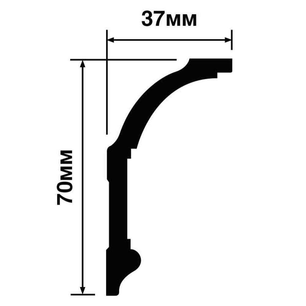 Карниз A70V2 (70х37х2000мм)