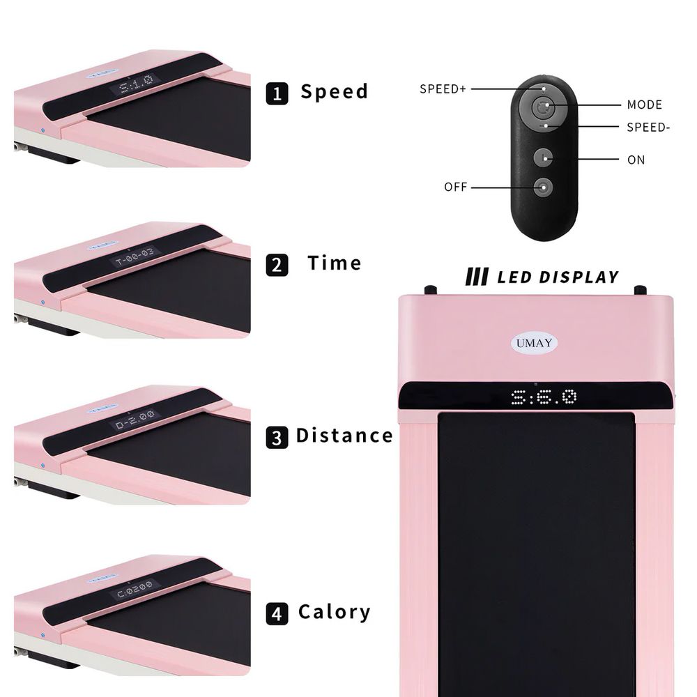 Компактная беговая дорожка DFC UMAY, розовая