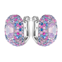 Серьги с Лавандовым Кварцем и Цветными Сапфирами, E0040-4/55