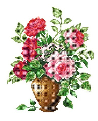 "Розовый букет"-4514 ткань с нанесенным рисунком