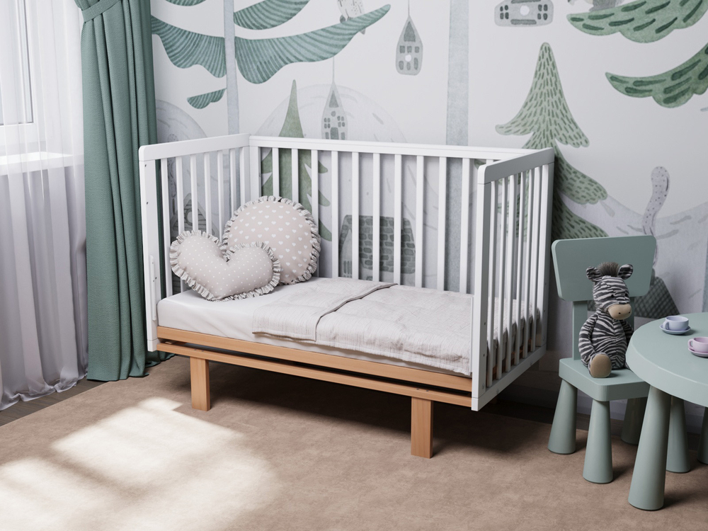 Кровать Incanto Papi продольный маятник цвет белый/бук