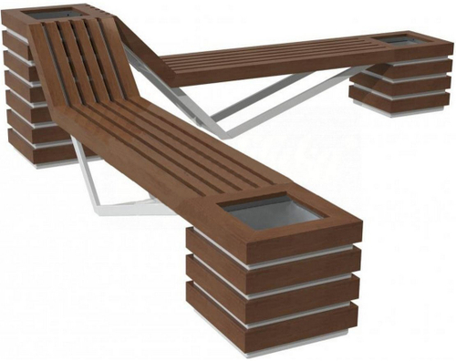 Скамья угловая с вазонами Аврора