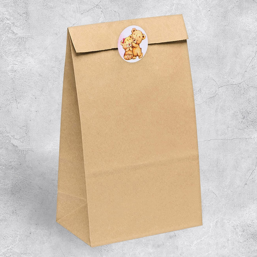 Набор наклеек "С любовью" мишки (6 шт)