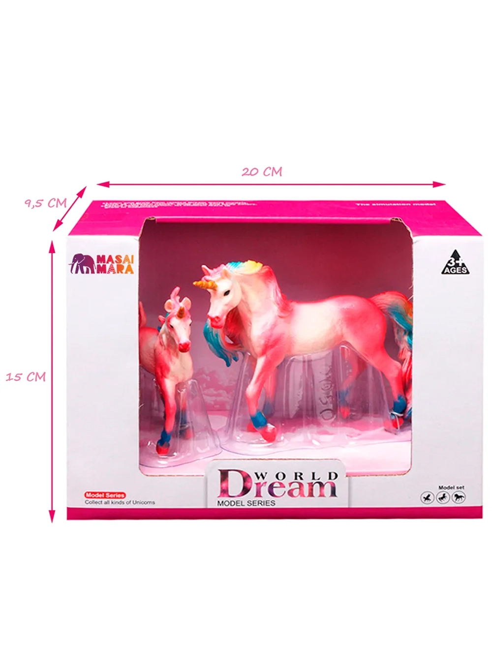 Набор фигурок животных Мир фэнтези Семья красных единорогов 2 шт