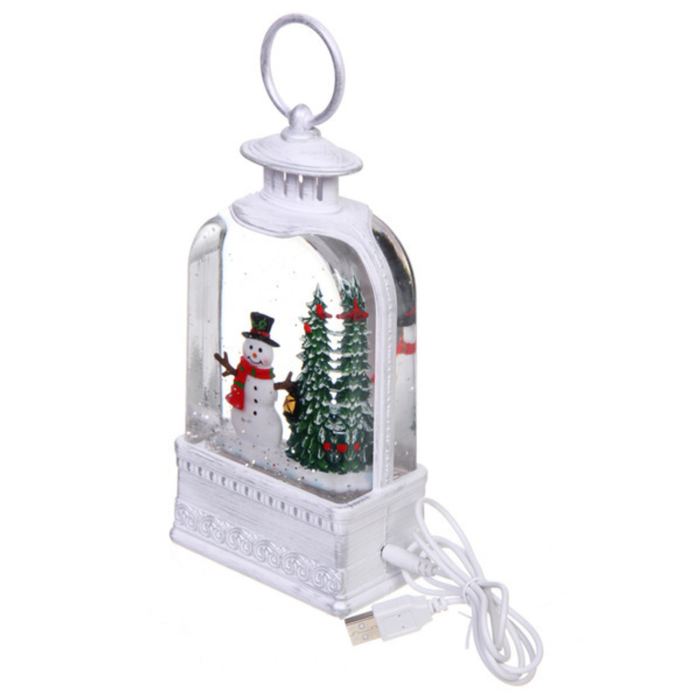 Сувенир с подсветкой «Снегопад» 10,5*6*20 см (работает от 3*ААА и USB+музыка, подсветка)