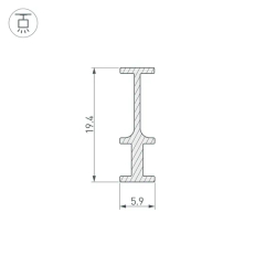 Профиль-держатель FOLED-RAIL-2000 (Arlight, Алюминий) 025232