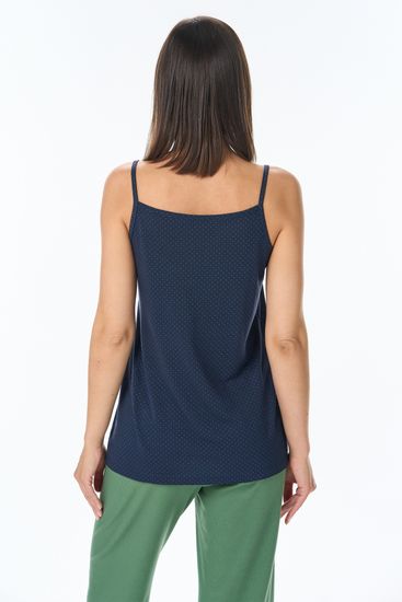 Майка женская на тонких бретелях Лори L1131-G59.2F01 тёмно-синяя