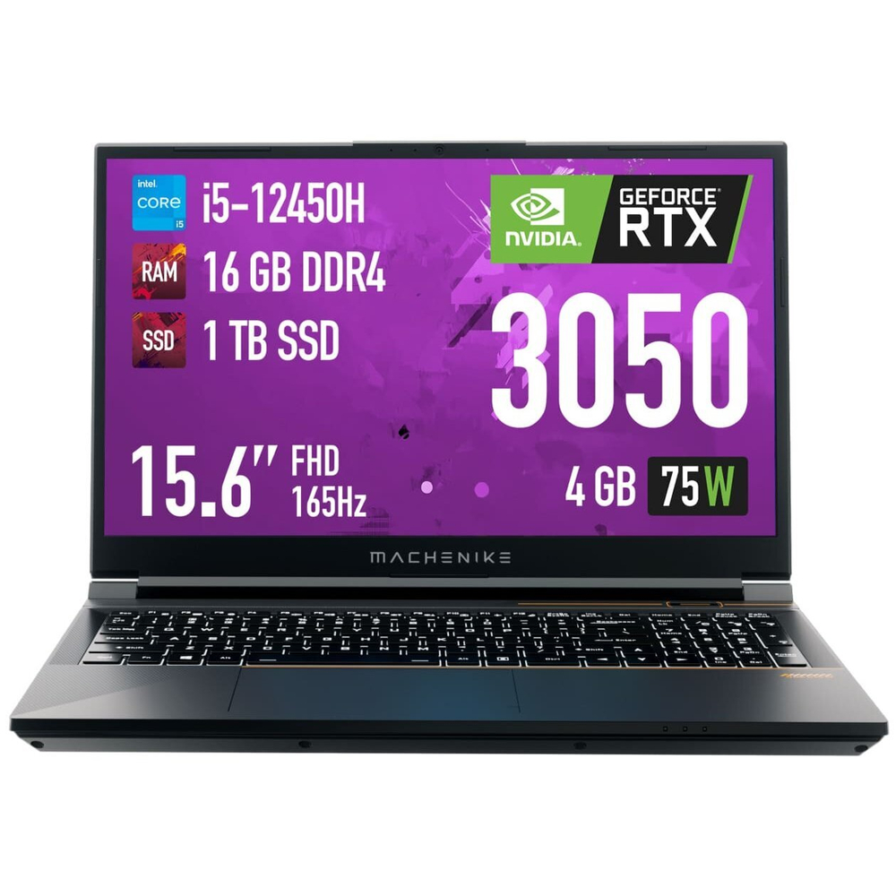 Ноутбук Machenike S15 Quazar (JJ00GB00FRU) 15.6 Intel Core i5 12450H 2.0 ГГц 8 ядер 16 ГБ DDR4 1024 ГБ SSD M.2 Nvidia Geforce RTX3050 (4 ГБ) DOS