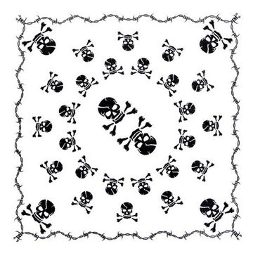 Бандана Веселый Роджер с трещиной белая (074)