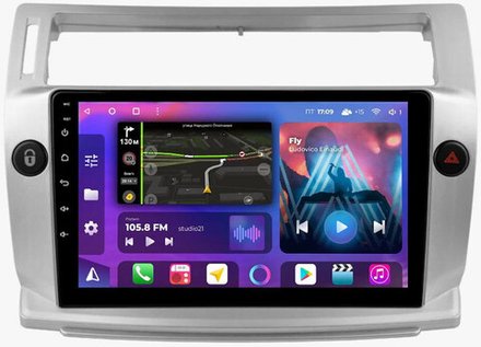 Магнитола для Citroen C4 2004-2011 - FarCar 3036M QLED, Android 12, 8-ядер, CarPlay, 4G SIM-слот