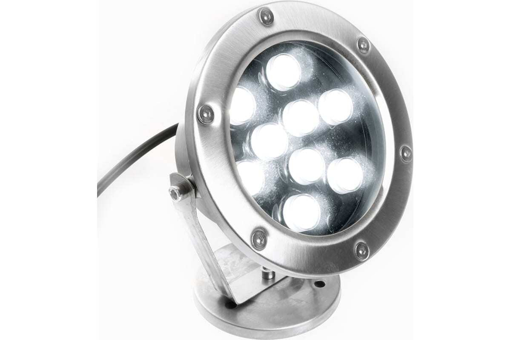 Cветильник-прожектор LED подводный LL-824, 9W, AC24V, низковольтный, 6400K, металлик, 140*80*160mm, IP68 Feron