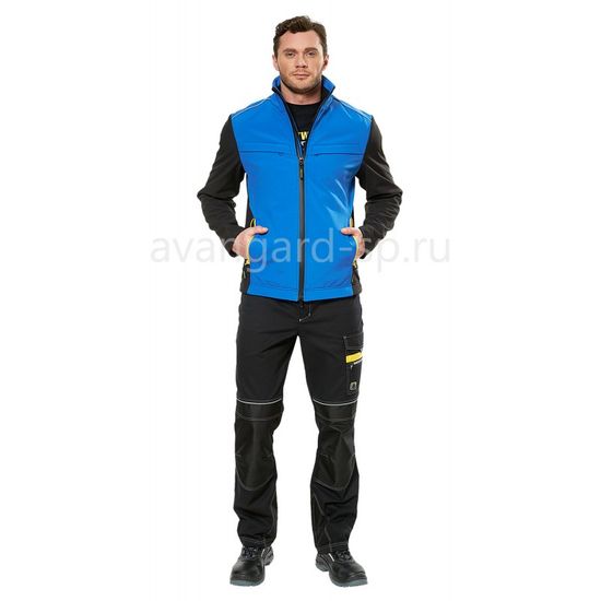 Куртка "Тайм" без капюшона (черный/василек)