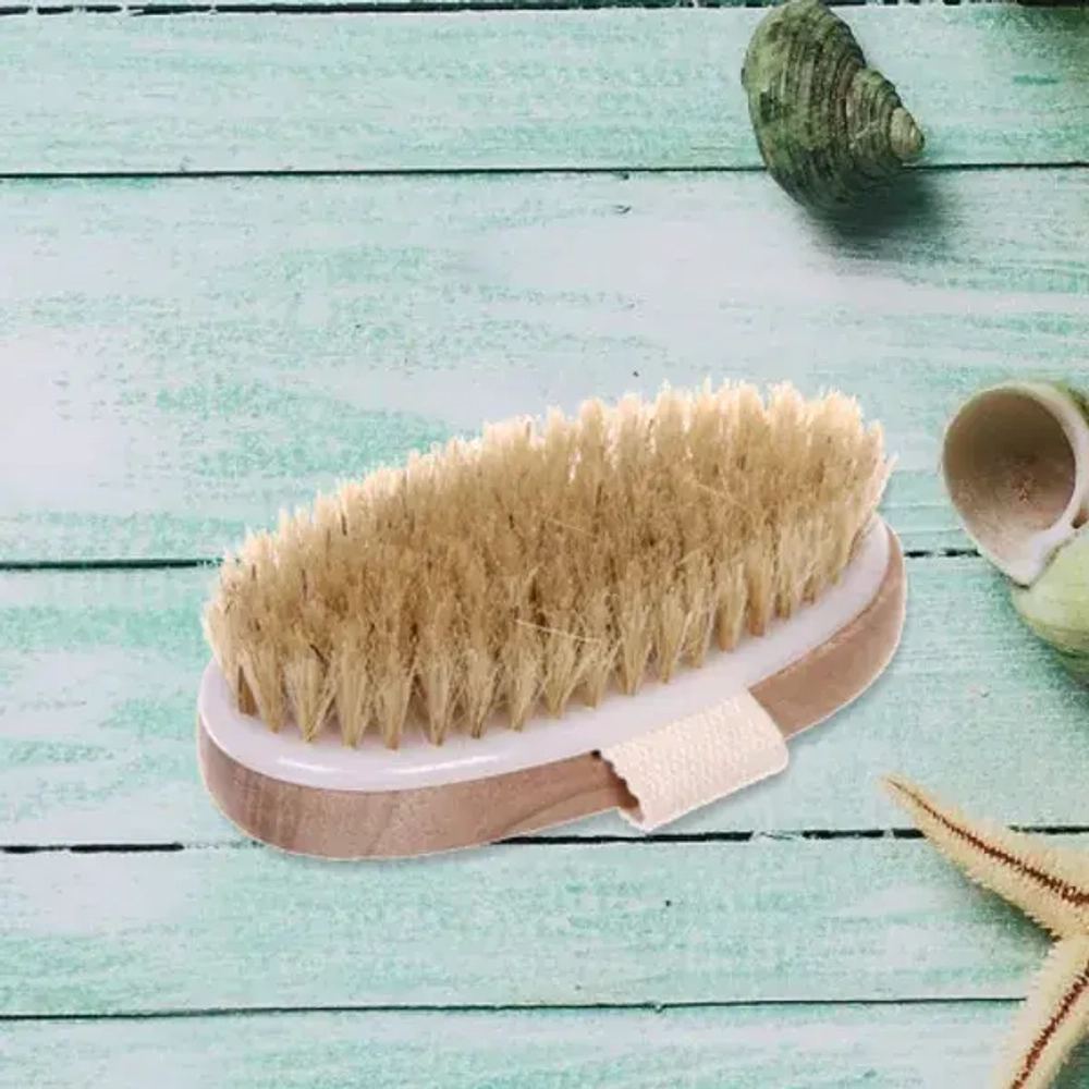 Щетка для тела массажная, ручка петля «Ultramarine - Пробуждение», Длина щетки 12см, ширина 6см, ручка петля 12,5*3,5 см, щетина 1,5см.(средняя)✦