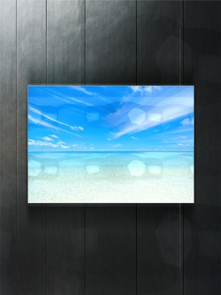 Модульная стеклянная интерьерная картина /Фотокартина на стекле / Море /Морской берег, 28x40 Декор для дома, подарок