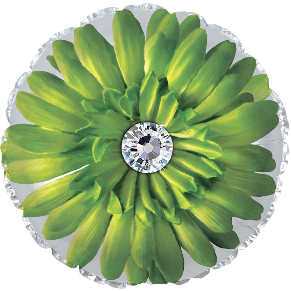 Шар (18"/46 см) Круг, Гербера, Зеленый