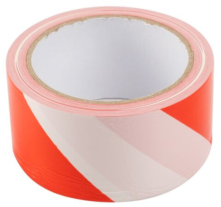 Лента сигнальная красно-белая 50ммХ200м неклейкая