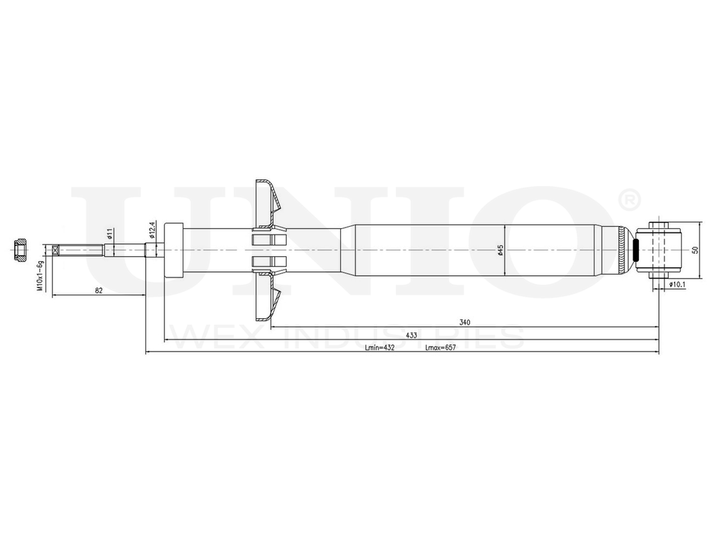Амортизатор газовый задней подвески UNIO SAB-10747