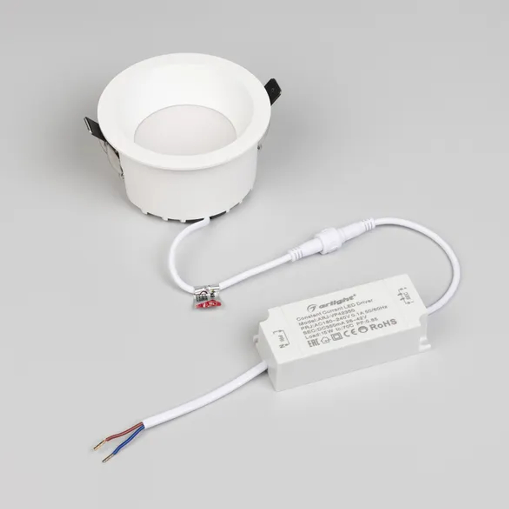 Светильник MS-DROP-BUILT-R105-14W Warm3000 (WH, 85 deg, 230V) (Arlight, IP54 Металл, 5 лет) 041462