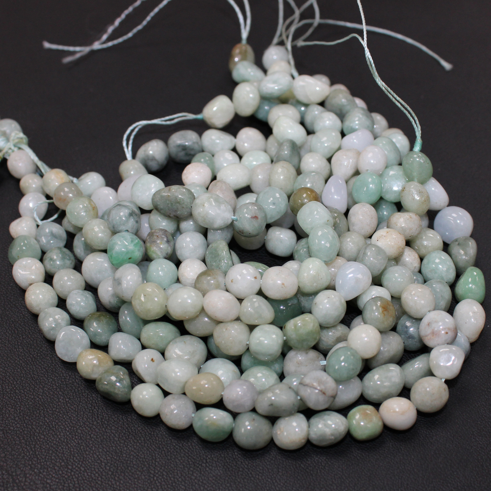 Нефрит Мьянма галтовка бусины 6-8мм