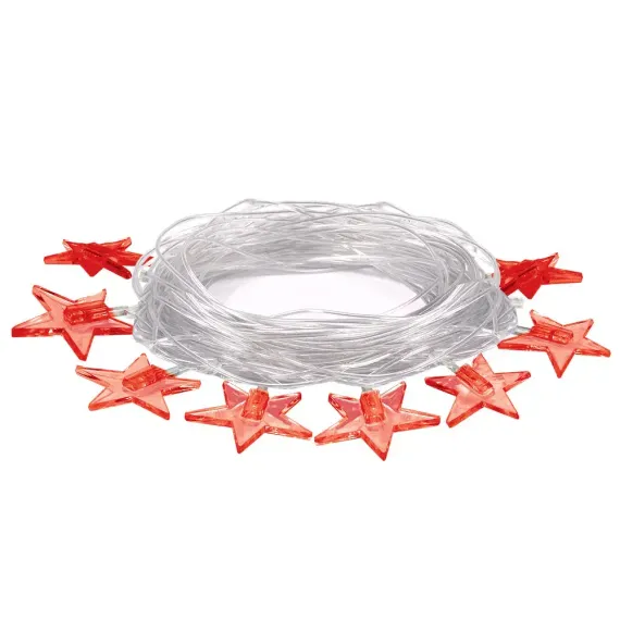 Светодиодная нить Звезды 35 теплых LED ламп, 6 м., 220В, прозрачный провод, Vegas (55085)