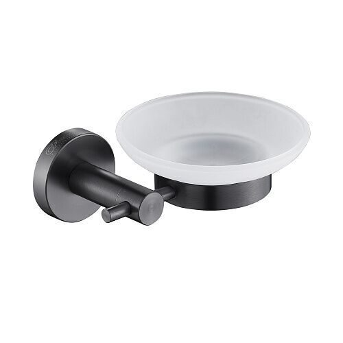 Мыльница GFmark стекл. с креплением к стене ГРАФИТ 78004