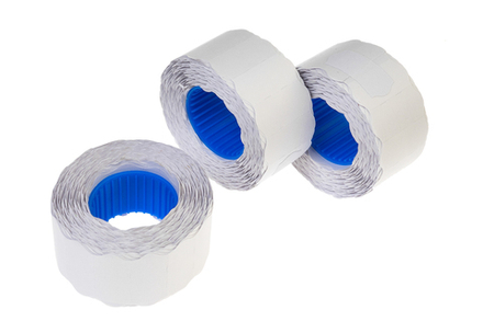 Этикет-лента 26ммх12мм волна белая 750шт./рол. 200шт./уп.