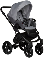 Детская коляска Indigo Mio S 3 в 1 с автокреслом Avionaut Cosmo Grey 04 т.серая кожа+св.серый
