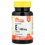 Sundance Vitamins, Витамин E, высокая эффективность, 180 мг (400 МЕ), 100 капсул быстрого высвобождения