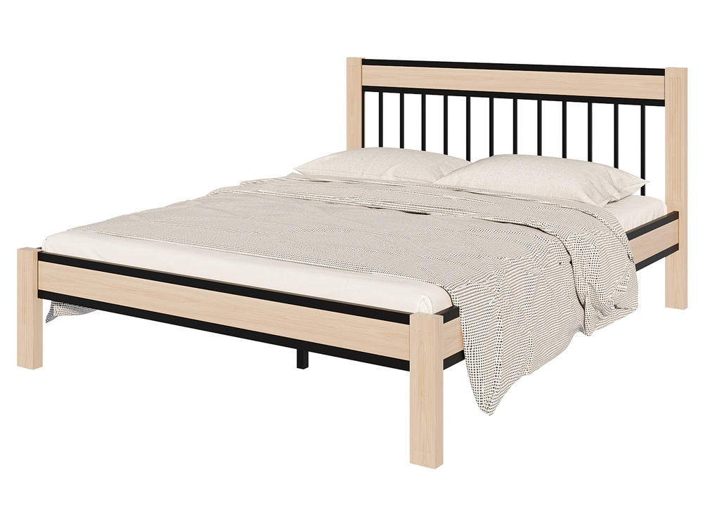 Кровать Форвард АГАТА 160, черный/натуральный