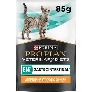 Влажный корм для кошек Pro Plan VETERINARY DIETS EN ST/OX Gastrointestinal при расстройствах пищеварения с курицей, 85гр