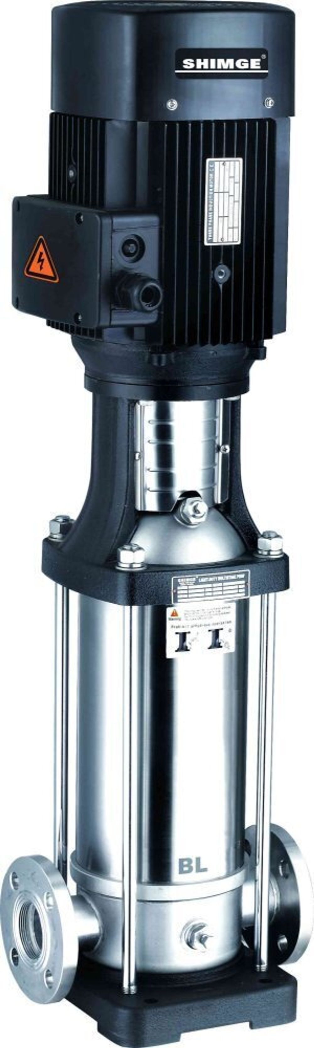 BL Вертикальный многоступенчатый центробежный насос из нержавеющей стали с чугунными вставками, DN40 (до +120°С) для воды