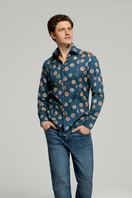 Рубашка разноцветная с принтом «Астрологические знаки»