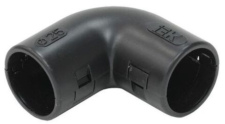 Поворот открывающийся на 90град. CI25G черн. ELASTA IEK CTA10D-CIG25-K02-050