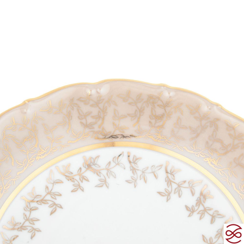 Набор тарелок Queen's Crown Aristokrat Лист бежевый 19 см (6 шт)